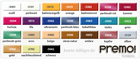 Premo Knete Farbpalette