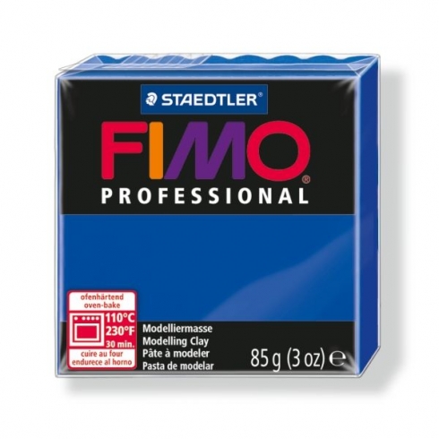 Fimo Professional Knete in ultramarin, Modelliermasse 85g Normalblock