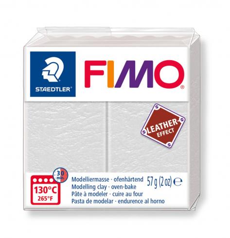 Fimo Leder Knete - elfenbein, Modelliermasse 57g Normalblock