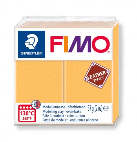 Fimo Leder Knete - safran, Modelliermasse 57g Normalblock