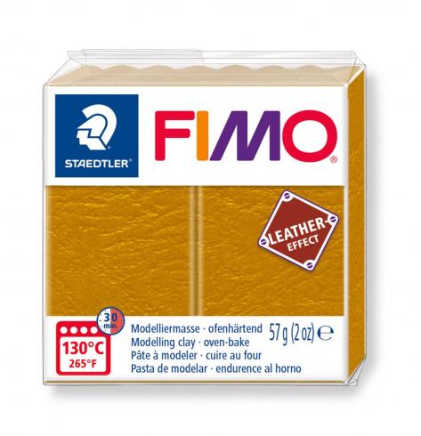 Fimo Leder Knete - ocker, Modelliermasse 57g Normalblock