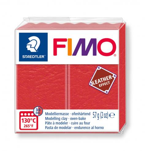 Fimo Leder Knete - wassermelone, Modelliermasse 57g Normalblock