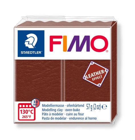 Fimo Leder Knete - nuss, Modelliermasse 57g Normalblock