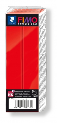 Fimo Professional Knete in rot, Modelliermasse 454g Großblock