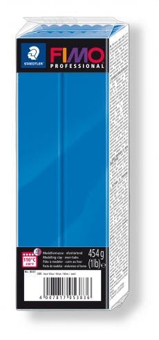 Fimo Professional Knete in blau, Modelliermasse 454g Großblock