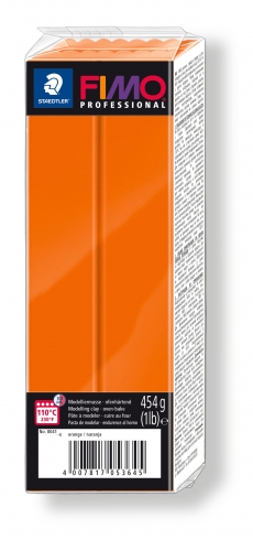 Fimo Professional Knete in orange, Modelliermasse 454g Großblock