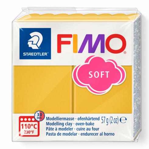 Fimo Soft Knete - mango caramel, Modelliermasse 57g Normalblock